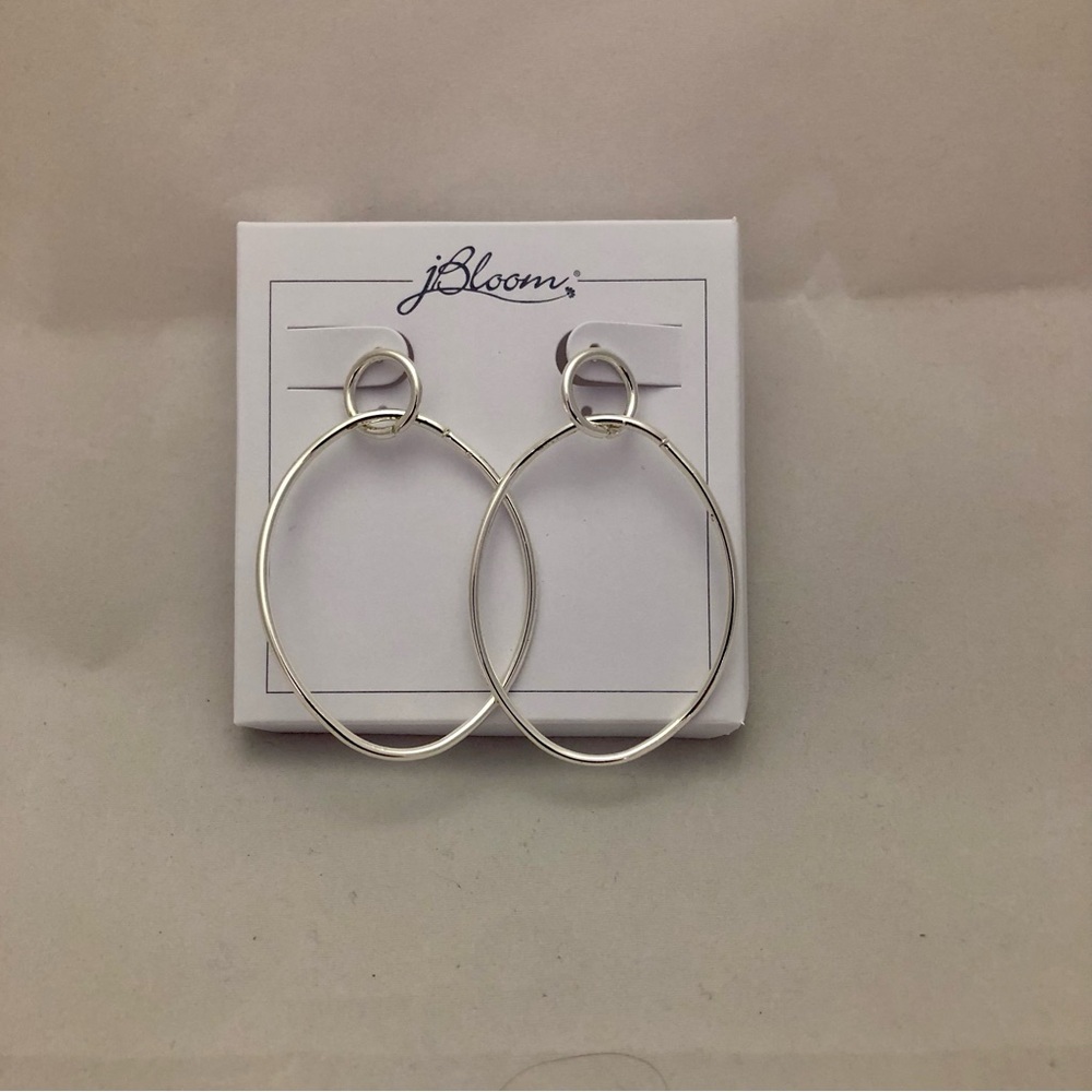 Double Hoop Silver Pierced Earrings